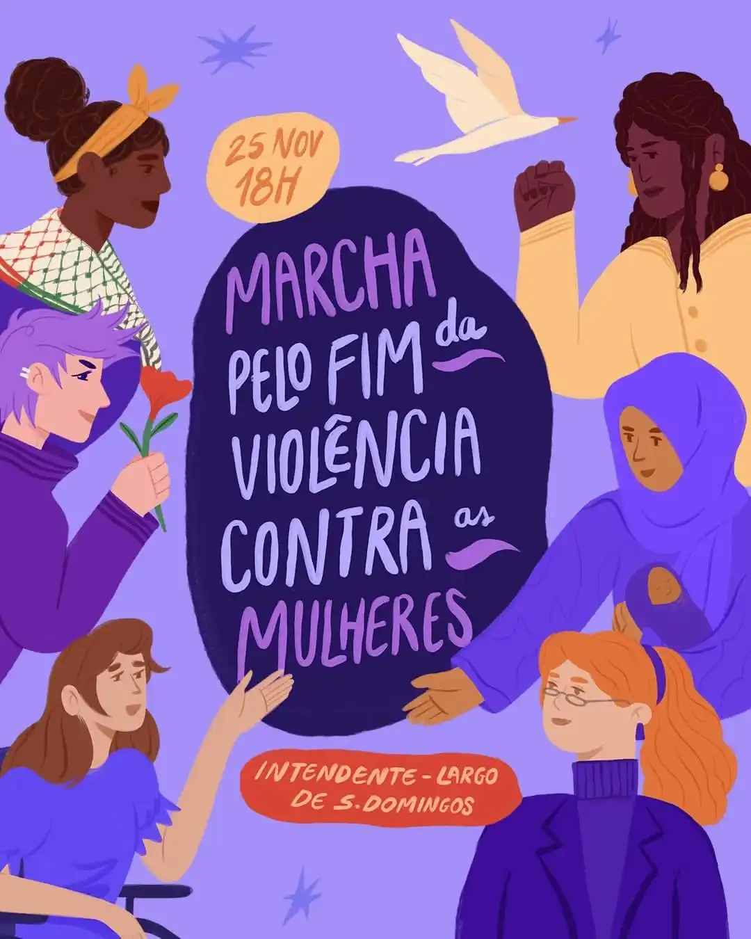 Marcha pelo fim da violência contra as mulheres